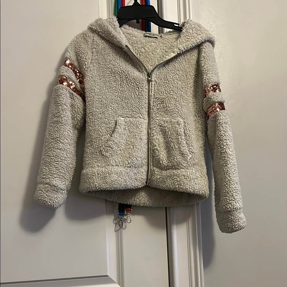 Chance or Fate Cream and Gold Puffer Jacket with Hood